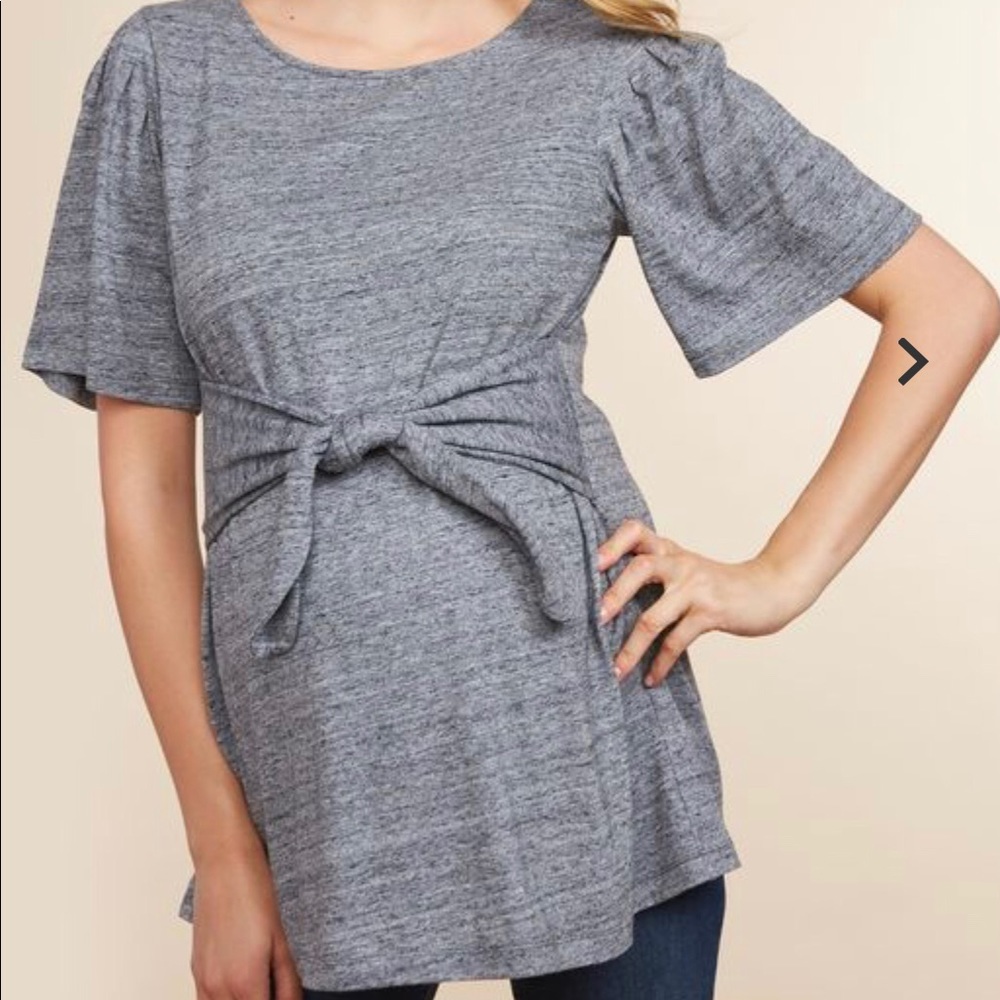 Motherhood Maternity Tie front blouse Sz M